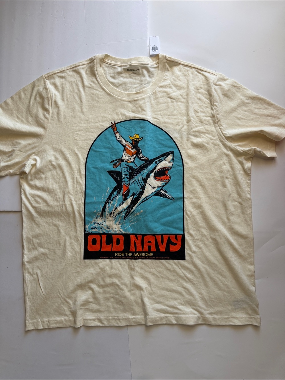 Old navy shark cowboy shirt sleeve nwt xxl mens tee shirt cotton